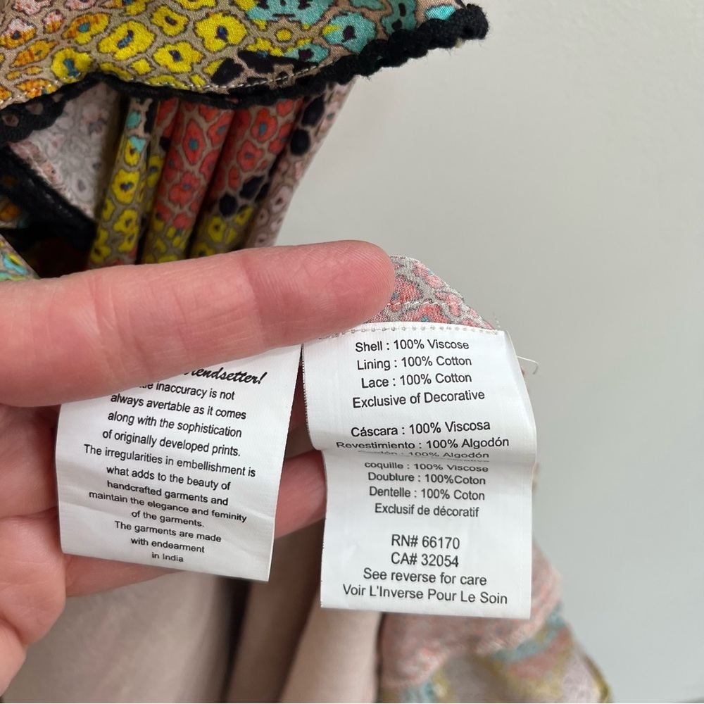 Anthropologie BHANUNI by Jyoti Kathryn Ruffled Wrap Maxi Dress Mosaic Size 16 - Picture 14 of 14